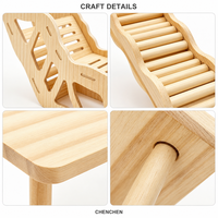 Set Perabot Kandang Hewan Peliharaan Kecil dari Kayu, Multifungsi, Platform Panjat, Jembatan, Lubang Ventilasi, Pegangan, dan Anak Tangga untuk Hamster dan Gerbil