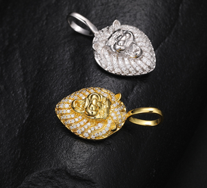 Colgante de Moissanita Brillante Sólido de Estilo Hip-hop Único con Cabeza de León Europeo Americano de Siete Colores en Plata 925 Chapada en Oro/Plata - Product Image 4