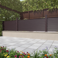 Clôture en aluminium YIZHEN avec cadre à lamelles horizontales pour jardin, balcon, chantier de construction - Modélisation 3D disponible
