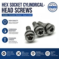 Vis à épaule Torx en acier inoxydable avec rondelle plate à ressort intégrée – Pièces de rechange DIY