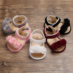 All'aria Aperta di nuovo arrivo di estate di Colore Rosa di usura del piede infantile del bambino traspirante scarpe <span class=keywords><strong>sandali</strong></span> delle ragazze bianco del capretto del fiore scarpe - Product Image 5