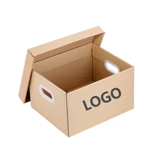 Custom Logo moving carton boxes tape-Free Assembly corrugated paper boxes Easy Carry Handles Smooth Move paper packing box