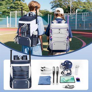 Mochila impermeable de cuero PU personalizada para estudiantes, mochila escolar para deportes de raqueta como hockey, béisbol y softbol. - Product Image 5