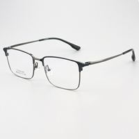 Kacamata optik Titanium kotak Full-Frame pria, kacamata optik modis desain emas Model suplai langsung pabrik 8009