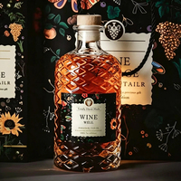 Bouteille en verre vide personnalisée Flint 750ml 700ml 500ml avec bouchon en liège pour whisky, spiritueux, liqueur