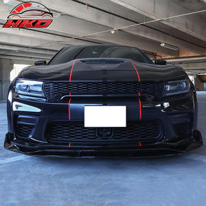 Protector de Parachoques Delantero para Dodge Charger Widebody 2020-2023, Estilo IKON V2, Negro Brillante, 4 Piezas, Difusor, Protector de Mentón - Product Image 2