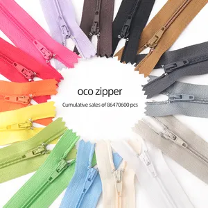 OCO 25 Color Zipper Stock 48 Hours Fast Delivery Close Nylon Zip 3# Nylon Coil Zipper For Bags Pants Garment Accessories