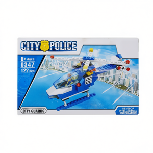 Blocs de construction d'hélicoptère de la police de la ville, 122 pièces, ensemble de gardes de la ville, à partir de 6 ans - Product Image 2
