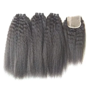 Doble trama de onda recta India Raw Virgin Extension HD Lace Frontal Shedding-Free Deep Curl Afro/Kinky Style Grade Virgin - Product Image 2