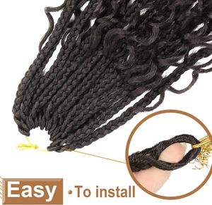 Bán Buôn Afro Niềm Đam Mê Twist Mở Rộng Pre-Xoắn Crochet Bện Dợn Sóng Boho Bom Crochet Nhiệt Độ Cao Sợi Sang Trọng Sợi - Product Image 6