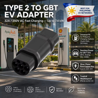 Adaptor Tiga Fasa Tipe 2 ke GBT 450V 32A IP54 Konverter Konektor Pengisian Daya EV untuk Kendaraan Listrik Standar Cina