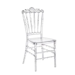 Acrylic transparent wedding nepoleon chair Banquet party dining chair crown chair
