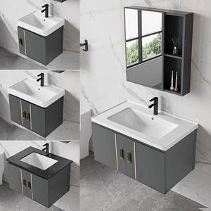 Promotion Meuble-Lavabo de Salle de Bain en Aluminium Spatial avec Vasque, Ensemble Lavabo et Meuble, Vasque pour Balcon - Product Image 4
