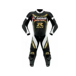 Traje de moto hecho de cuero genuino para hombre, ropa deportiva para carreras de motos, venta al por mayor - Product Image 1