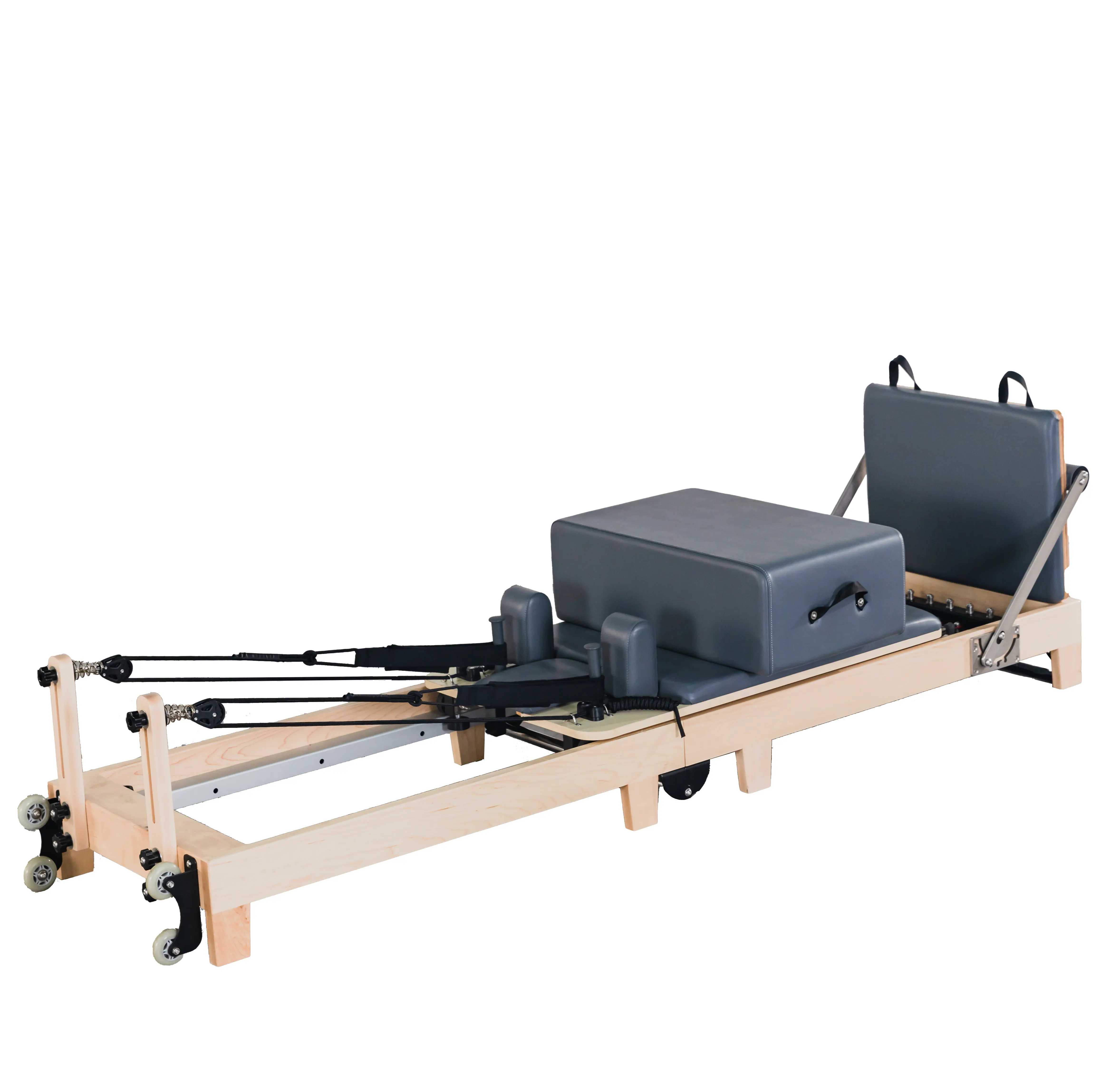 2024 hochwertig weiß farbig individuelles logo pilates reformer di legno professioneller pilates reformer faltbar pilates reformer