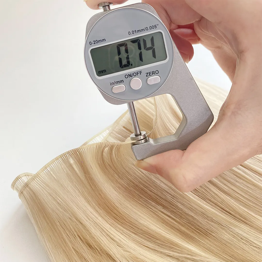 Top Quality cuticle aligned Seamless Double Drawn micro machine weft Genius Weft