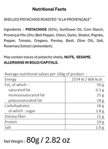 Finuts French Artisanal Dried <b>Roasted</b> Spiced Shelled Pistachio 80g Provencale Style Ready to Eat Nuts Snacks - Product Image 3