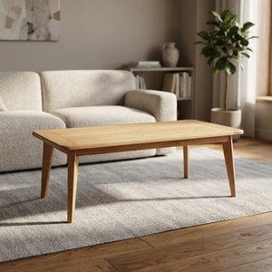 Midcentury Modern Eco-Friendly Waterproof Durable Solid Wood Rectangle Dining <b>Table</b> Stable Design Home Furniture 4-Seater Easy - Product Image 4
