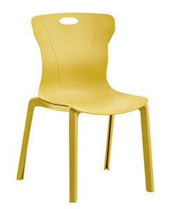 UPRS Yellow Modern PP Plastic Dining <b>Chair</b> with Metal Legs <b>Stackable</b> 1-Year Warranty for Home Hotel Cafe Restaurant & Office Use - Product Image 4