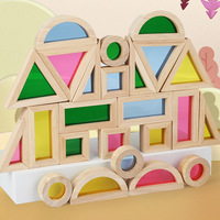 Blocs de construction acryliques pour enfants, jouets de puzzle pour l'éducation précoce, forme, couleur, cognitif, créatif et collage