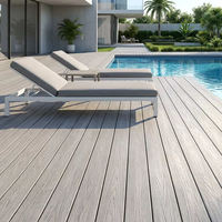 Revêtement de terrasse en composite bois-plastique (WPC) de haute résistance, certifié CE, résistant aux UV, imperméable, extérieur, solide, bicolore
