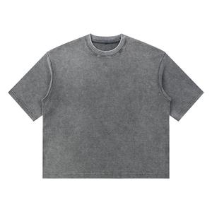 เสื้อยืดวาฟเฟิลนิทเนื้อหนัก 340gsm ทรงบ็อกซี่ฟิต สไตล์สตรีทแวร์ วินเทจ ล้างสีแบบ Snow Wash ผ้าฝ้ายเนื้อดี รับสกรีนโลโก้ ยูนิเซ็กส์ - Product Image 1