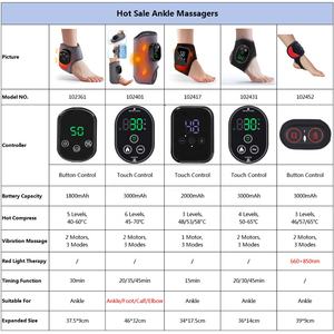 Alat Pijat Getar Kaki Nirkabel dengan Kompres Panas untuk Meredakan Nyeri Pergelangan Kaki, Fasciitis, dan Perlindungan Sendi - Product Image 6