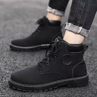 Chaussures montantes pour homme en daim véritable imperméable à lacets confortables avec semelle extérieure antidérapante pour l'extérieur