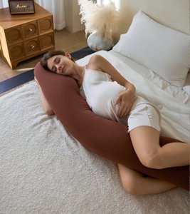 Oreiller <span class=keywords><strong>de</strong></span> <span class=keywords><strong>grossesse</strong></span> double classe A réglable et confortable 100 % coton Sleepybelly, multifonctionnel, soutien lombaire et corporel - Product Image 6