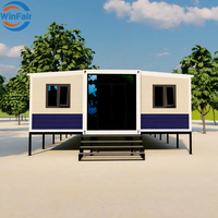 Maisons conteneurs de luxe extensibles certifiées CE WinFair Paraguay 40 pieds avec remorque pour dortoir, bureau, camping/villa de villégiature