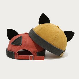 Casquette de baseball vintage pour femme, style hip-hop, avec oreilles de renard, en tissu délavé et surpiqué, modèle Docker mignon - Product Image 2