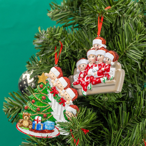 Ornements personnalisés pour la famille Différents types de <span class=keywords><strong>d</strong></span>écoration de Noël Bonhomme de neige Père Noël Elk Gingerbread Man Home Decorations - Product Image 2