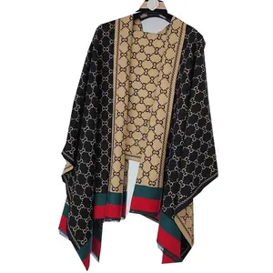 2023 Luxusmarken designer Cashmere Shawl Knitted Warm Winter Plain Schal Damen doppelseitiger Woll schal Damen