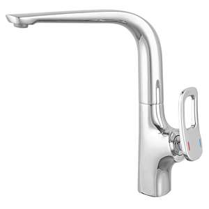A-grade Brass Hollow Handle Single Hole Rotating Water Outlet Kitchen Faucet Hot and Cold Water Tap - Product Image 1