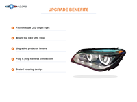 Phares HXFG pour BMW Série 7 F02 2009-2012, avec feux de jour LED (DRL) améliorés, ensemble de phares modifiés, clignotants dynamiques, pièces automobiles pour BMW