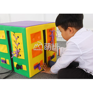 Moetry Dress Me up & Learn <span class=keywords><strong>Cube</strong></span> Baby Developmental Soft Play <span class=keywords><strong>Cube</strong></span> Manipulatifs en cuir PU Jouets éducatifs à <span class=keywords><strong>motricité</strong></span> fine pour enfants - Product Image 4