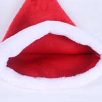 Chapeau de Père Noël en velours pelucheux rouge et blanc avec pompon en fourrure, personnalisable, vente en gros, pour fêtes, costumes de vacances, accessoires de tête, décoration d'hiver