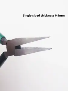 Tang Penjepit Pipih Tipis Baja Karbon Metrik 5 inci 6 inci, Alat DIY OEM untuk Perbaikan, Hijau, Aman ESD, Garansi 1 Tahun Gratis - Product Image 2