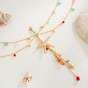 Gold Plated Boho Starfish Body Chain Colorful Crystal <b>Beaded</b> Belly Jewelry Women Beach Bikini <b>Waist</b> Chain - Product Image 4