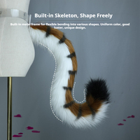 Ensemble d'accessoires de déguisement animalier unisexe pour adulte, mignon, en fausse fourrure polyester, avec bandeau oreilles de chat et queue de renard, pour Halloween