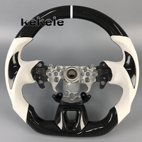 Volant en cuir blanc et fibre de carbone pour Toyota Camry 9ème génération, personnalisable, compatible avec les modèles SE, LE, XSE, Avalon 2024, 2025, 2026