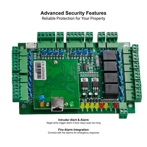 Carte de contrôle d'accès réseau standard TCP/IP Wiegand 26/34 à 4 portes avec interface RFID et indicateurs LED pour systèmes de sécurité - Product Image 3
