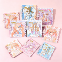 Carnet à spirale carré B6, 80 feuilles, 80 g/m², couverture ondulée, breloque acrylique, 5 motifs, papeterie étudiante Kawaii, vente en gros