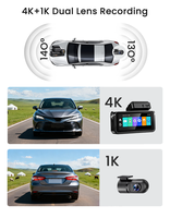 Caméra embarquée intelligente 4G 4K avec caméra avant et arrière 1K, ADAS, BSD, suivi GPS et moniteur de stationnement