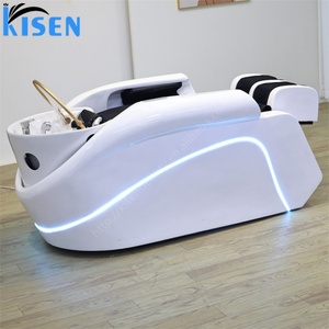 KISEN Lit de lavage de cheveux de luxe électrique automatique avec hydrothérapie et massage pour salon de coiffure, fauteuil de spa capillaire et bac à shampoing - Product Image 3