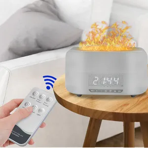 Elektrikli yangın uçucu yağ difüzör ultrasonik alev hava yağ difüzörler BT çalar saat ile akıllı müzik hoparlörü hava nemlendirici - Product Image 1
