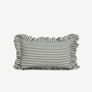 Vỏ gối tựa lưng xếp ly cỡ lớn, 100% cotton in họa tiết sọc xếp ly màu đỏ, kích thước 96cmX40cm - Product Image 3