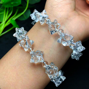 En vrac En Gros 8mm Naturel Clair Quartz Cristal Pierre De Guérison MerKaBa Étoile Méditation Bracelet Bracelet pour Cadeau - Product Image 5