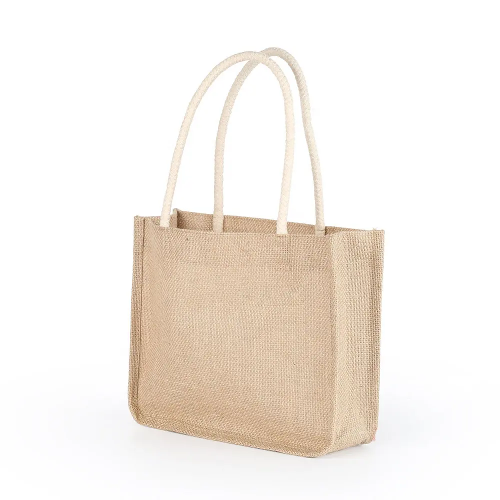 Eko organik jüt pamuklu bez çantalar özel logo baskılı