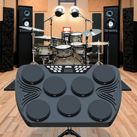 Portable Children's Adults' Beginner Electronic Drums ABS+Silicone Material Drum Skin Simulation